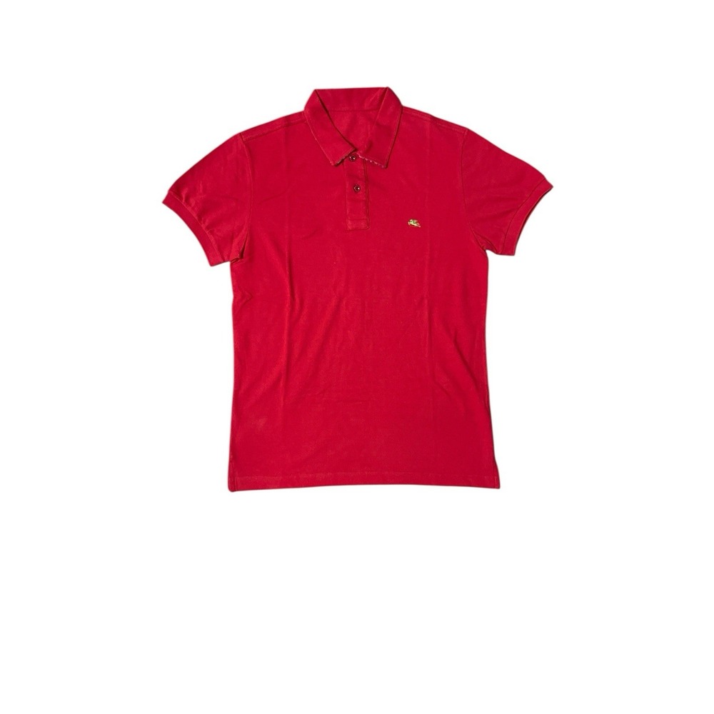 Etro Men's Polo Shirt Red‎ 100% Cotton Made in Italy Size 2 (M) Classic Logo